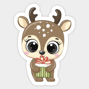 Cute reindeer for new year and christmas Sticker